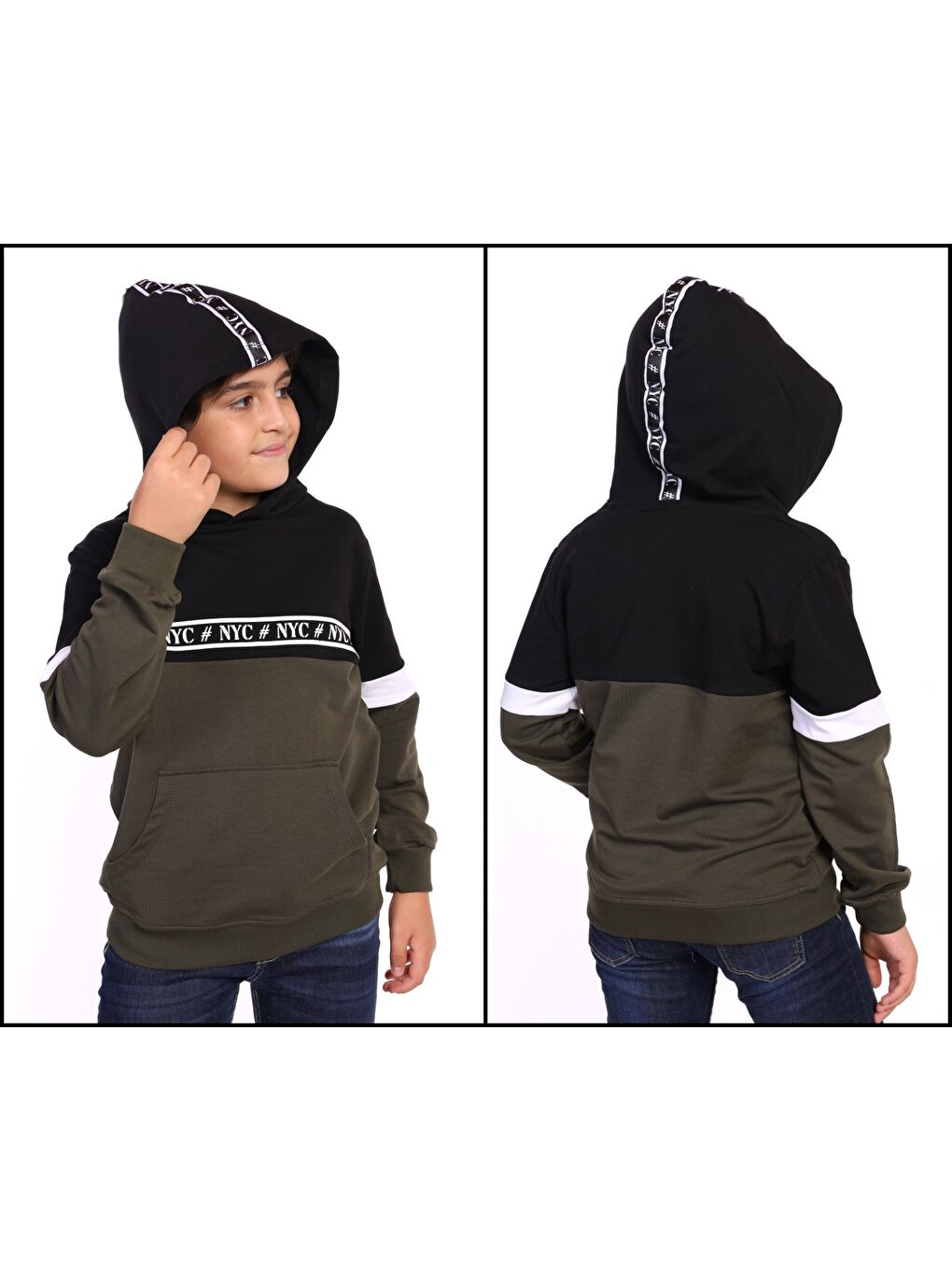 Haki Erkek Çocuk Baskılı Sweatshirt-2