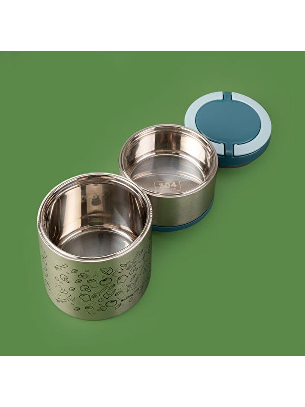 Gri Tantioni 2 Katlı Yemek Termosu - 930 ml-2