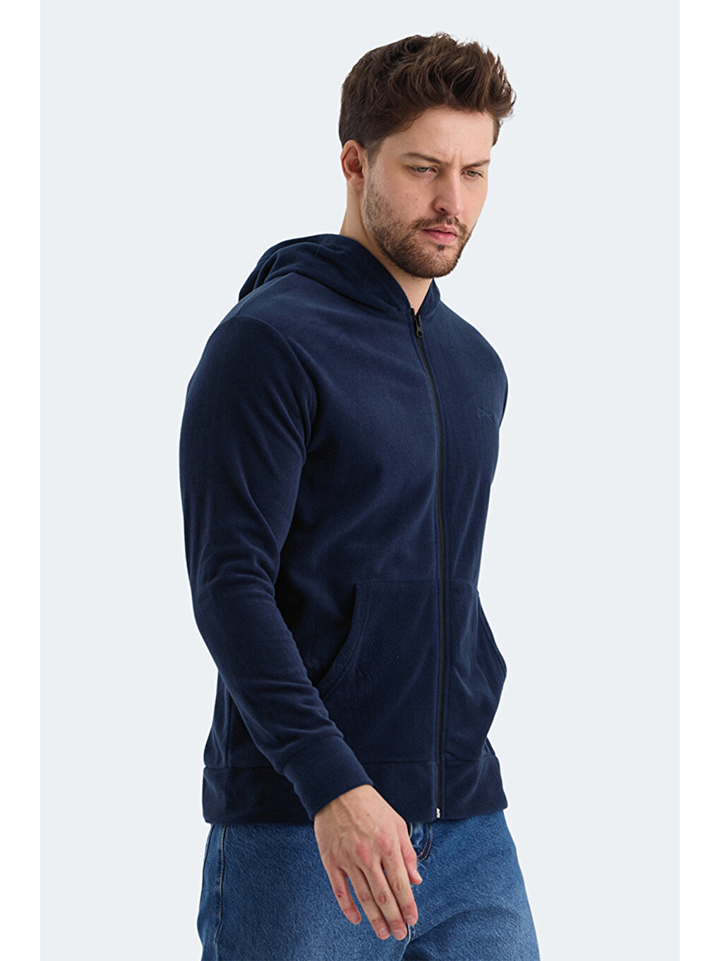 Siyah SAMSON 2 li set Erkek Fermuarlı Kapüşonlu Cepli  Sweatshırt-4