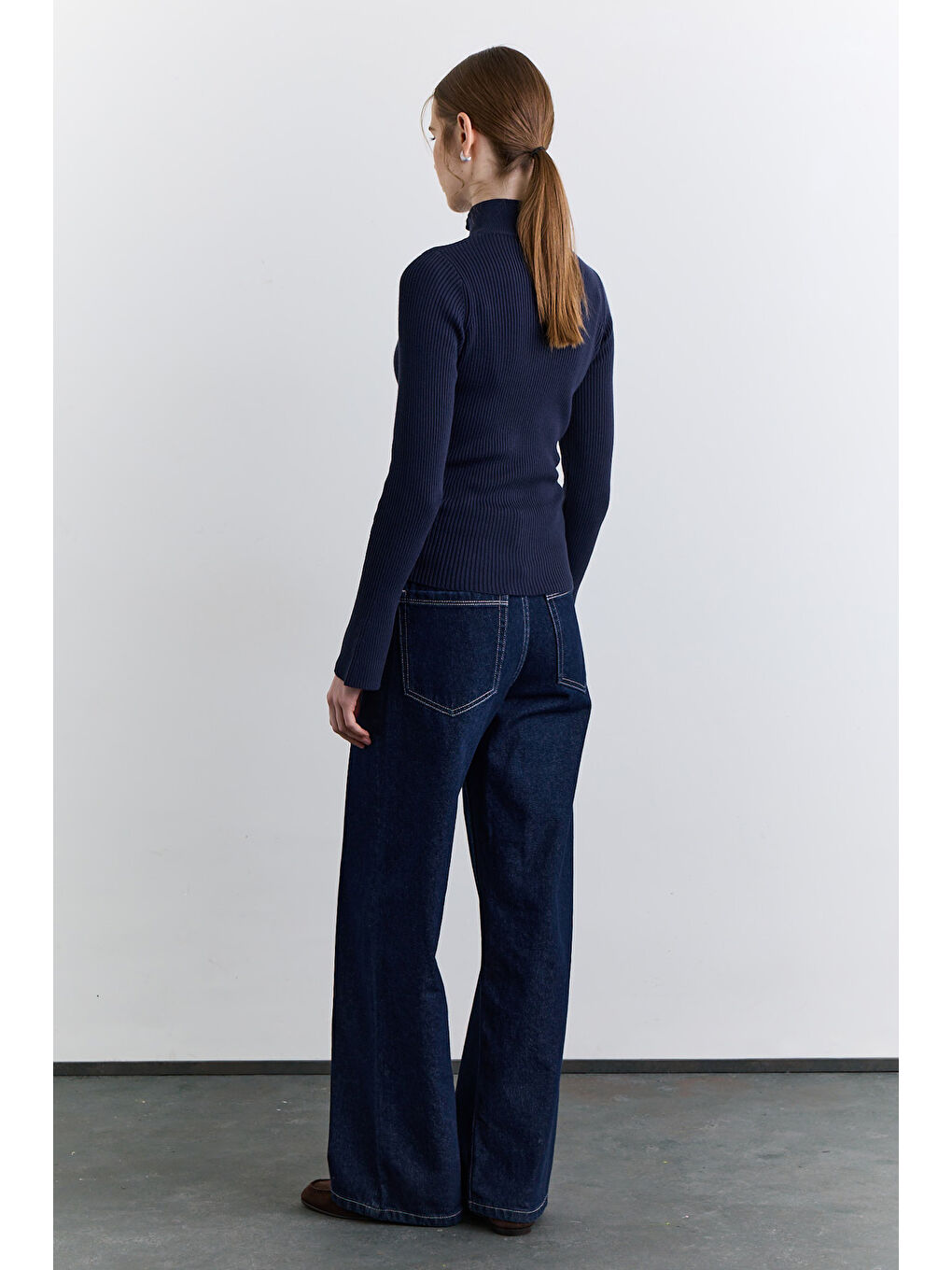 Çapraz Kapamalı Hırka Lacivert-5