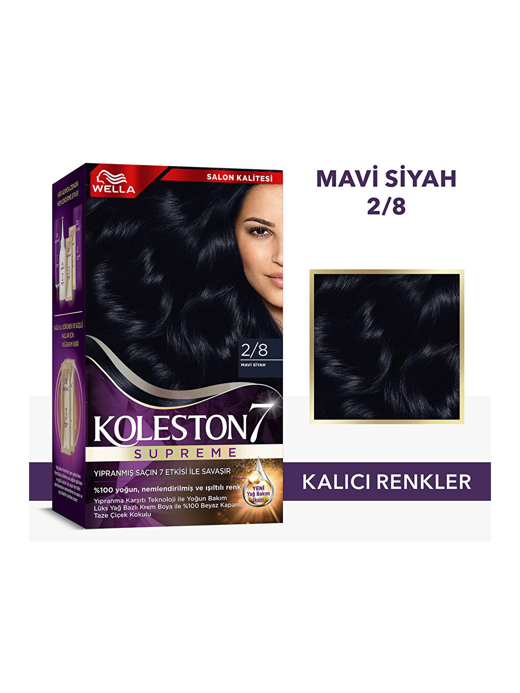 Wella Renksiz Koleston Supreme Saç Boyası 2/8 Mavi Siyah