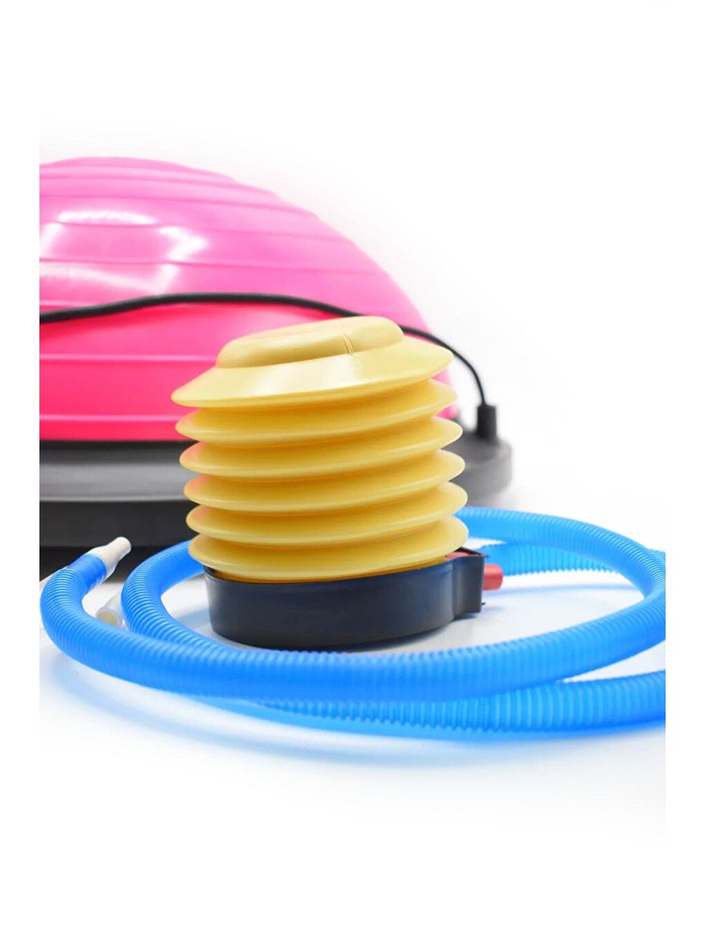 Renksiz 45 Cm Bosu Ball Yarim Denge Topu Pilates Aleti Direnc Lastikli Pompa Dahildir-3