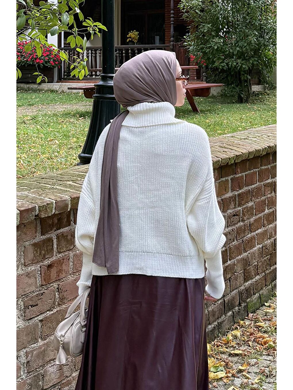 Ekru Fermuarlı Triko Hırka Krem-3