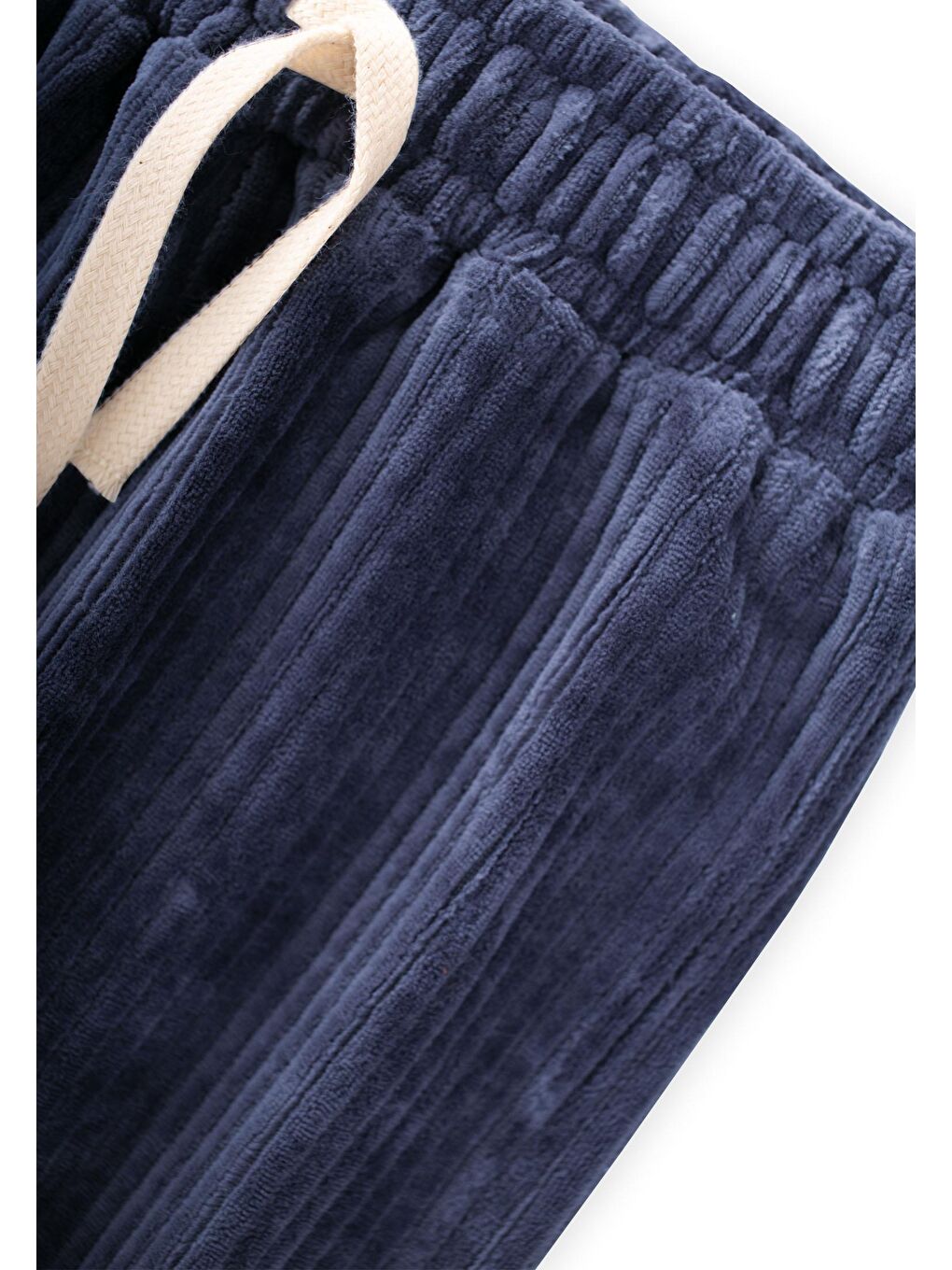 Fitilli Kadife Jogger Pantolon 1-10 Yaş Lacivert-2