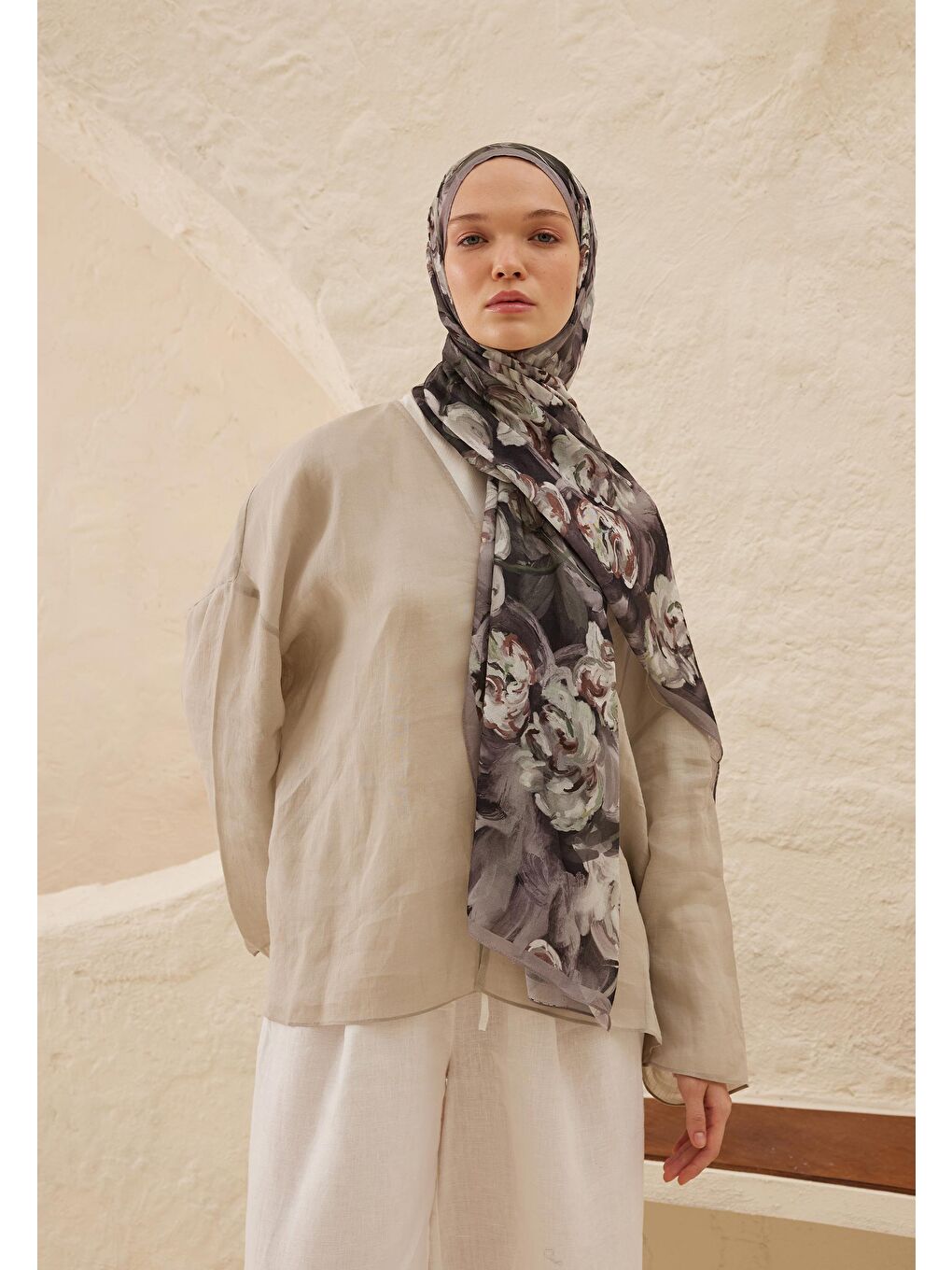 Lavinia Desen Rami Şal Antrasit-1