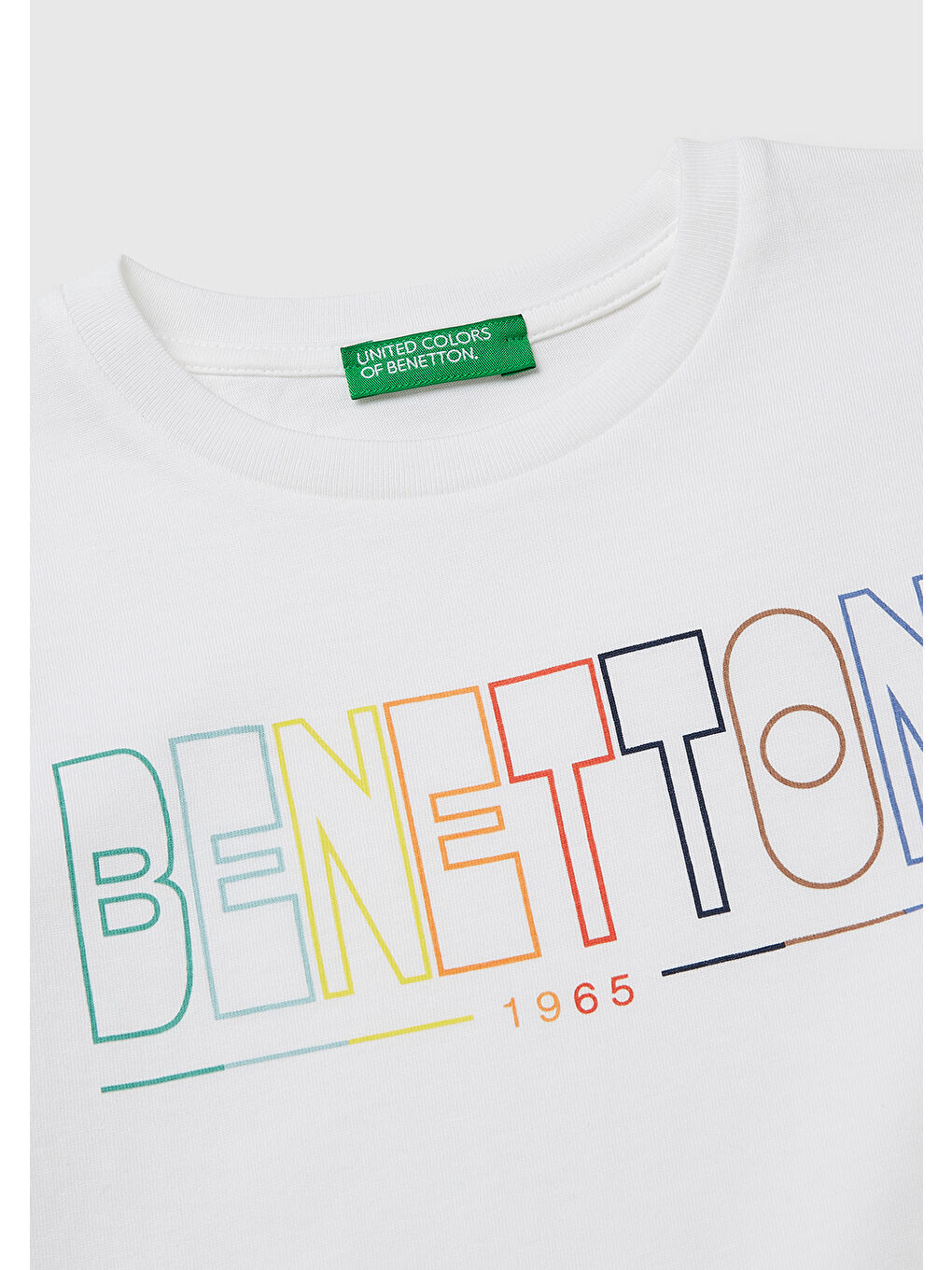 Erkek Çocuk Beyaz Önü Logo Baskılı Yuvarlak Yaka Uzun Kollu T-Shirt-2