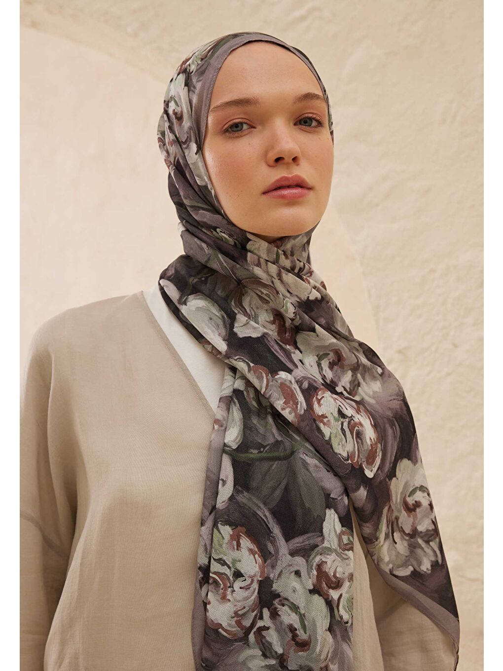 Lavinia Desen Rami Şal Antrasit-3