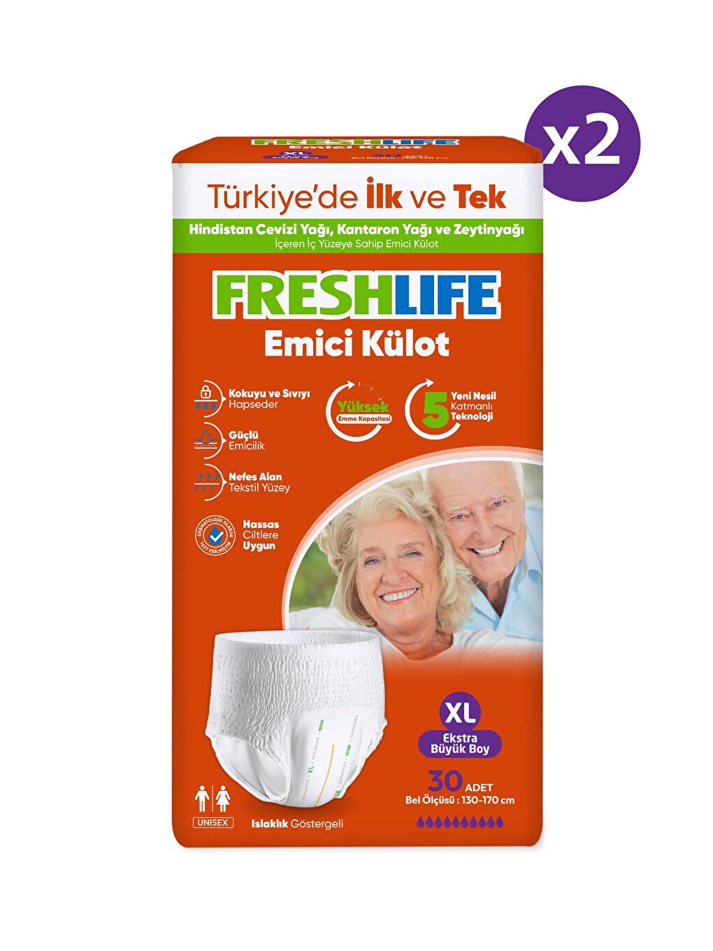 FRESHLIFE Xlarge Emici Külot 30’lu 2 Paket (60 Adet) - 1