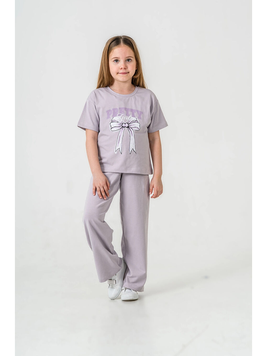 Lila Pretty Girl Baskılı Kız Çocuk Takım 033