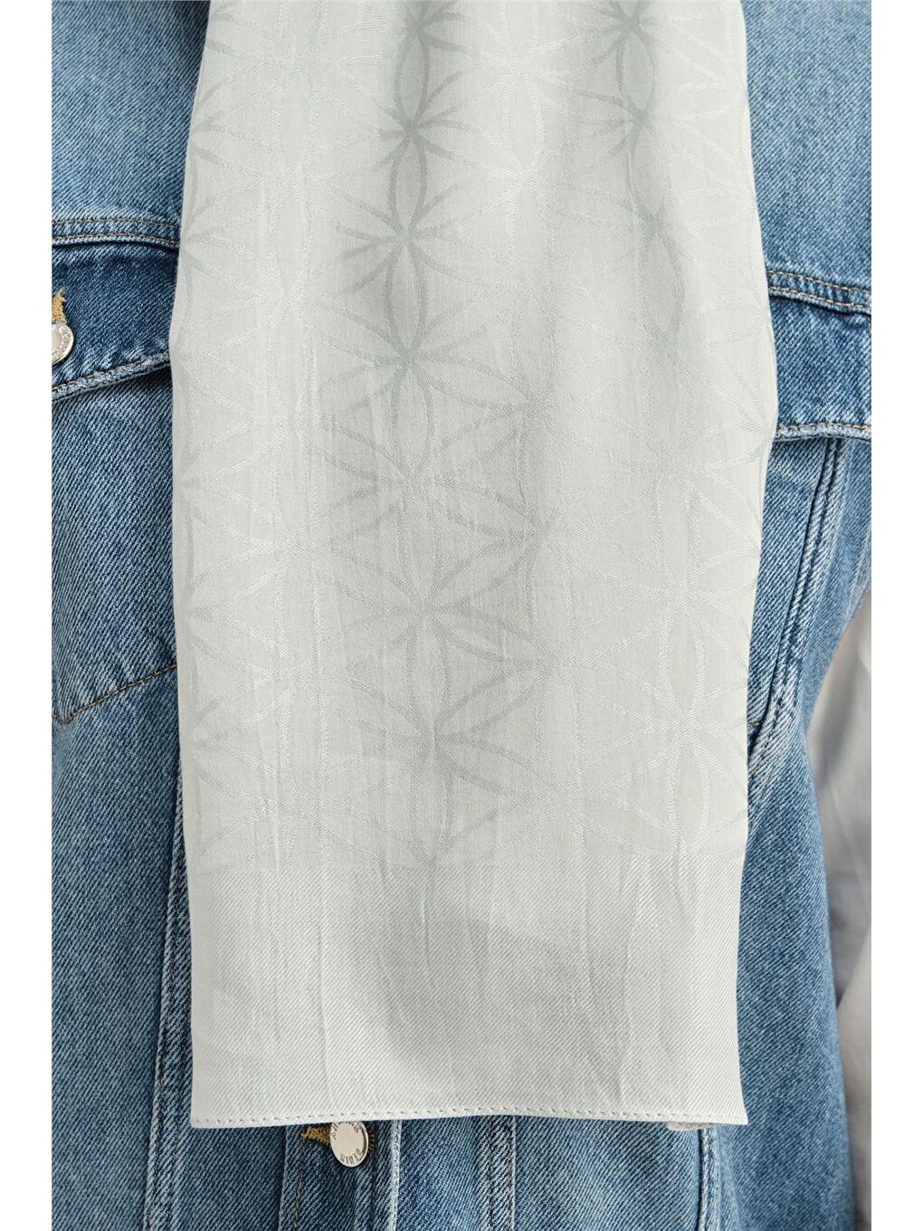 Gri Lyocell Naia Yıldız Desen Şal 1113-18-1