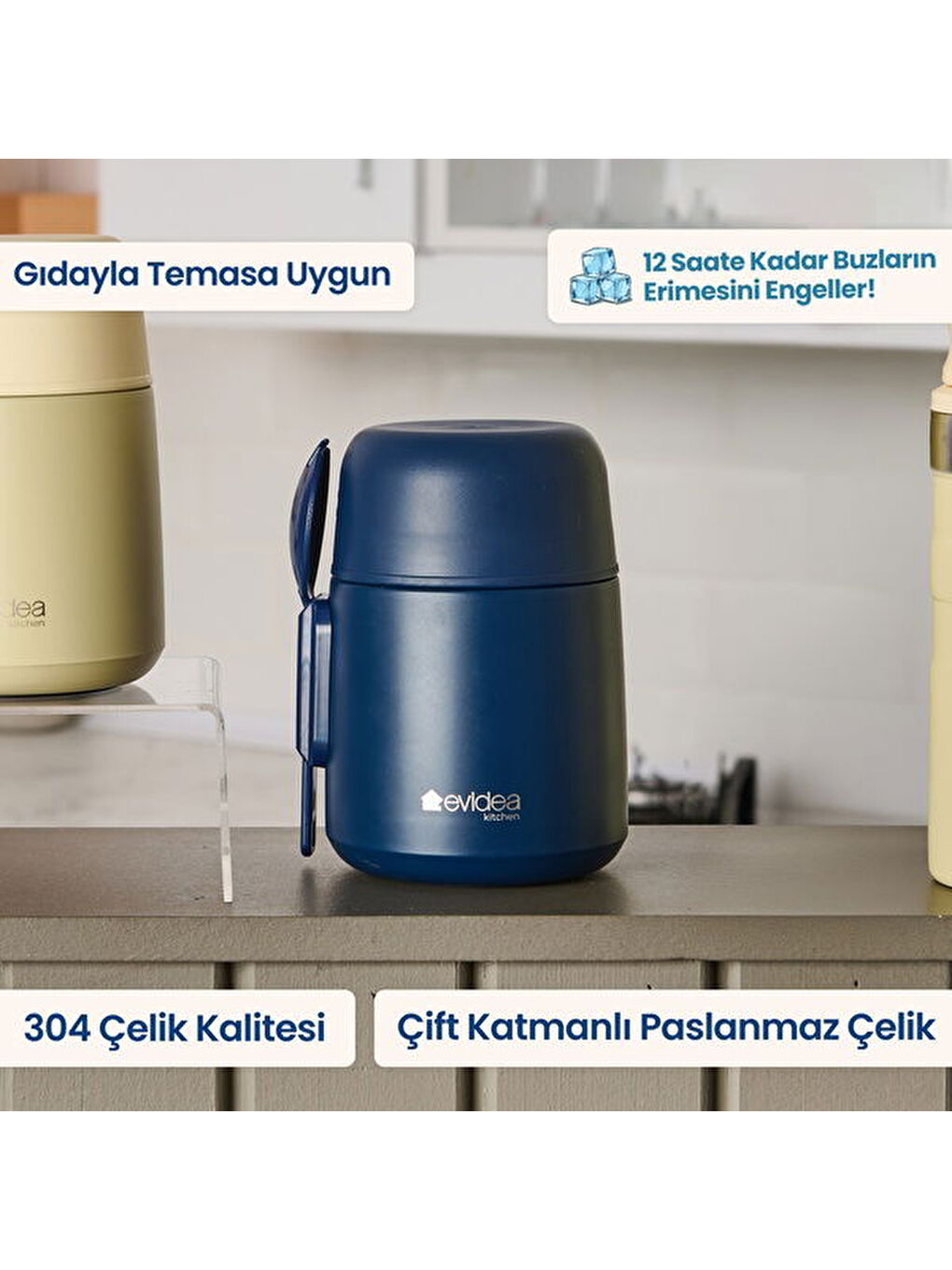 Kitchen Yemek Termosu - Lacivert - 500 ml-1