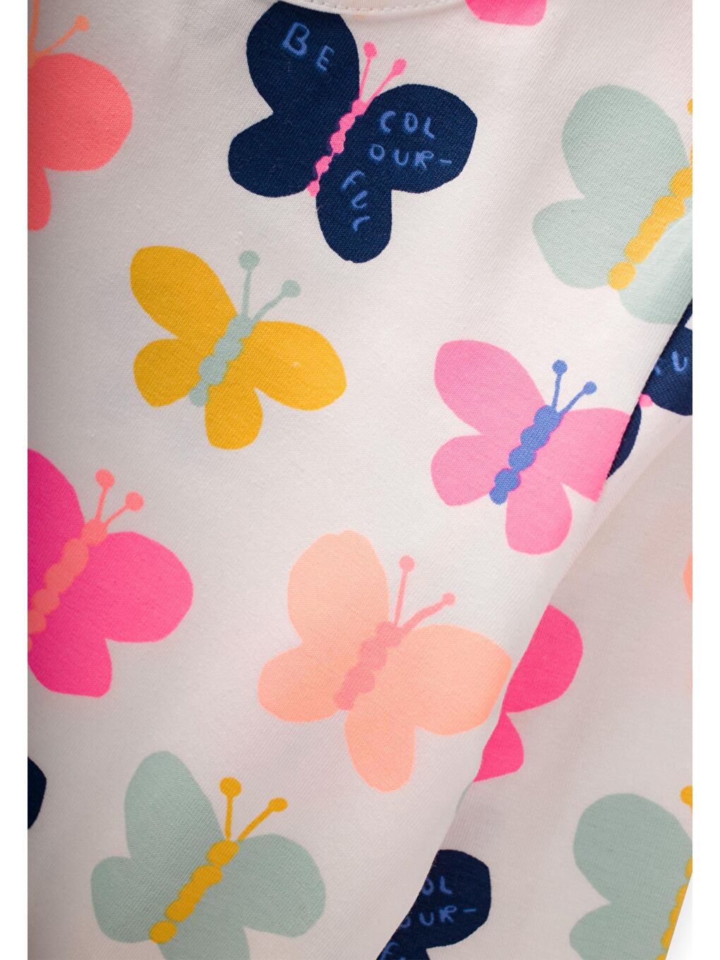 Pembe Desenli Pijama Takım 2-10 Yaş Kelebek Desen-2
