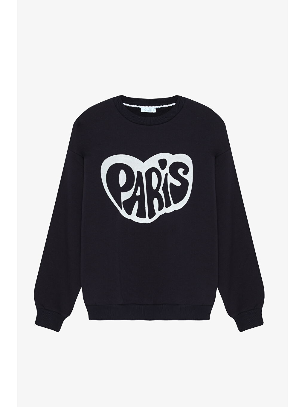 Paris Baskılı Oversize Sweatshirt Lacivert