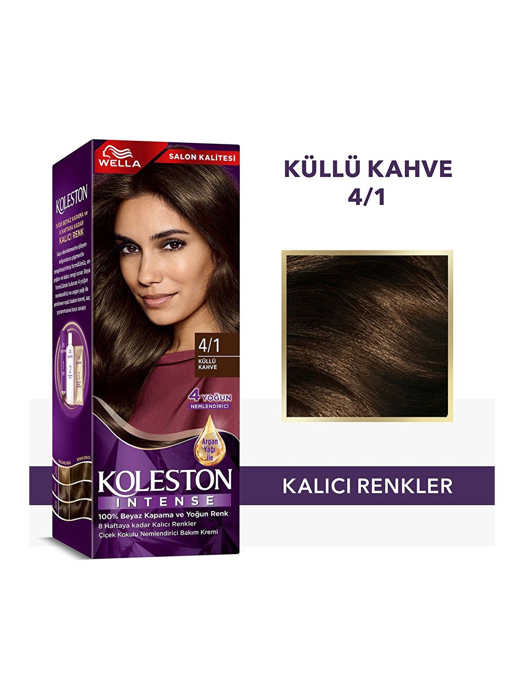 Wella Renksiz Koleston Intense Saç Boyası 4/1 Küllü Kahve