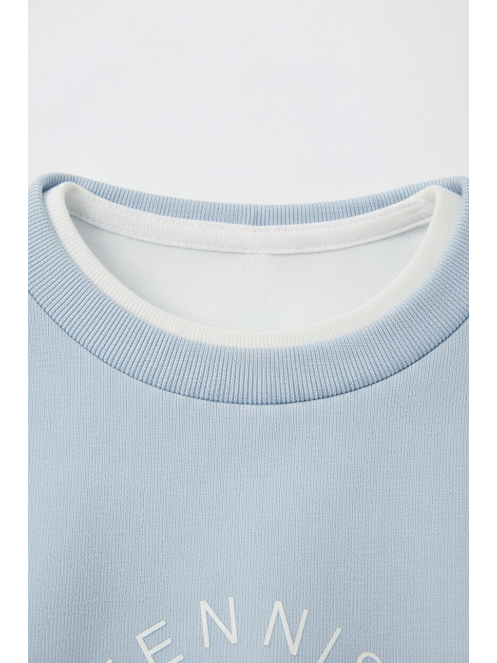 Kız Çocuk Pamuklu Mavi Baskılı T-Shirt Ve Şort Takım - Kontrast Şerit Detaylı-2