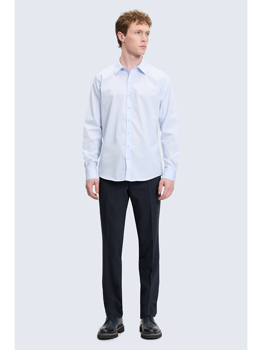 Mavi Slim Fit Slim Yaka Pamuklu Uzun Kollu Gömlek-3