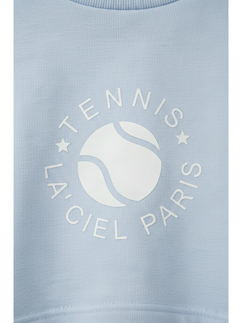 Kız Çocuk Pamuklu Mavi Baskılı T-Shirt Ve Şort Takım - Kontrast Şerit Detaylı-4