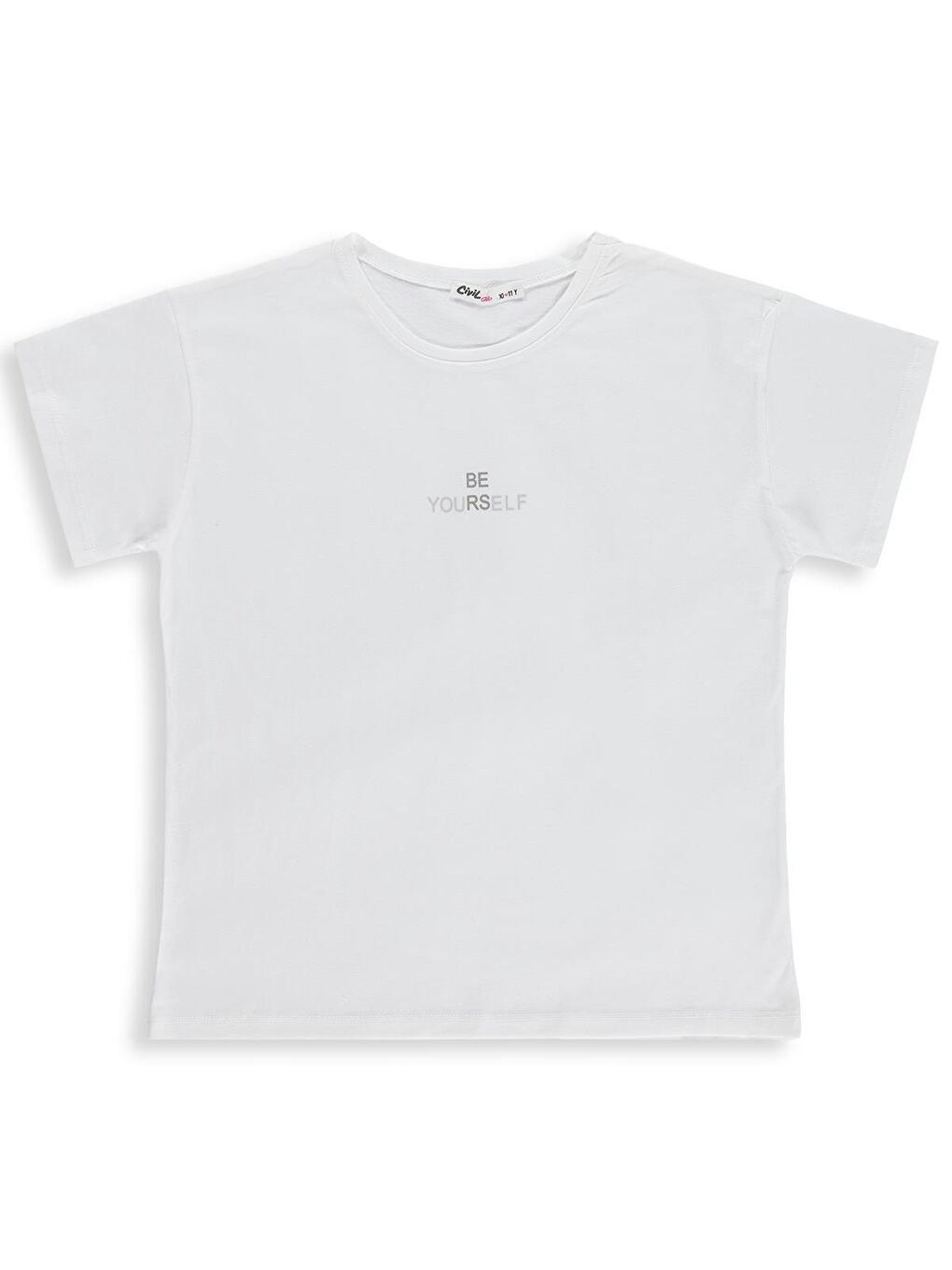 Girls 10-13 Yaş Tişört - Kırık Beyaz