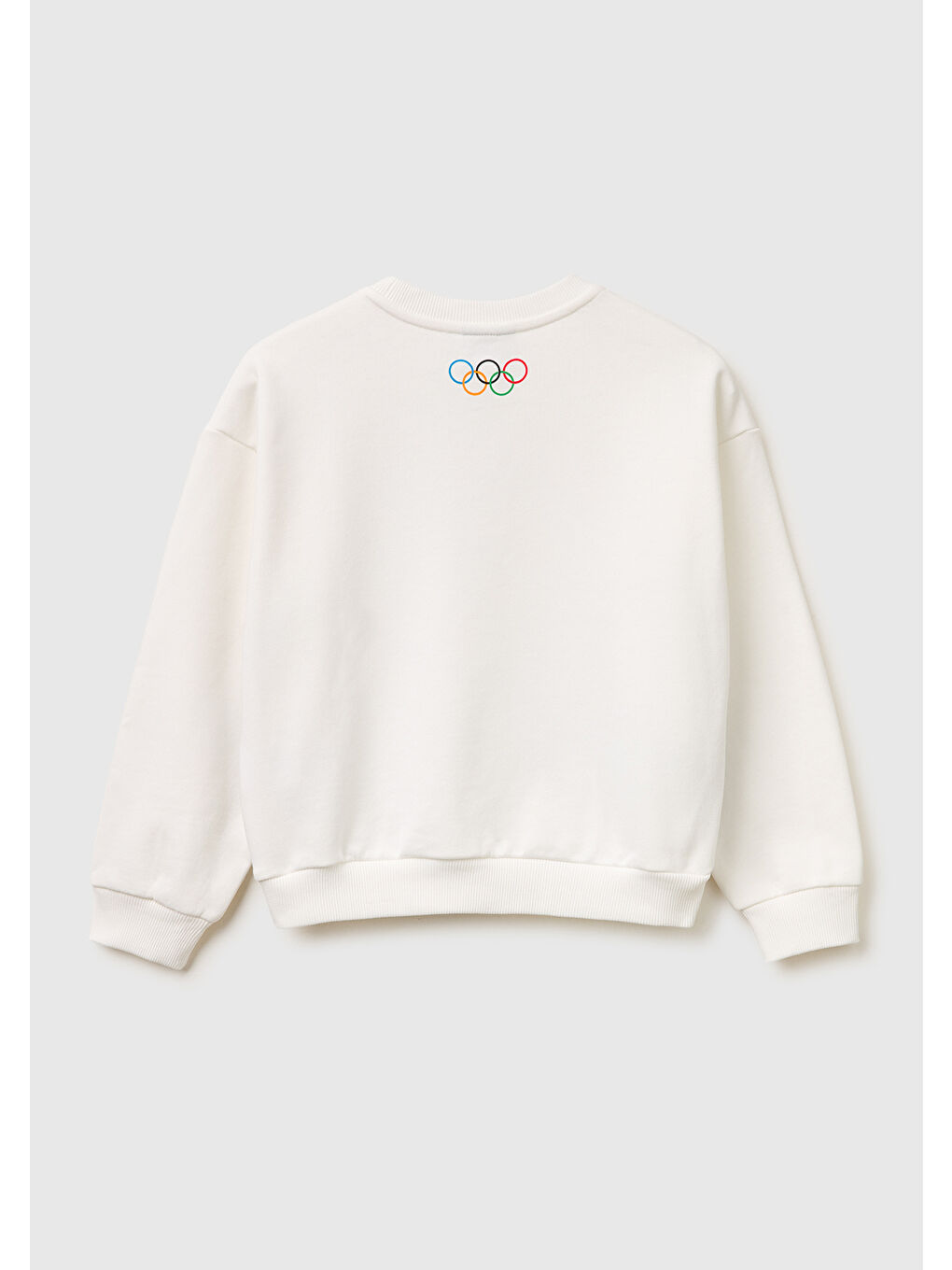 Kız Çocuk Beyaz Looney Tunes Baskılı Uzun Kollu Bisiklet Yaka Sweatshirt-1