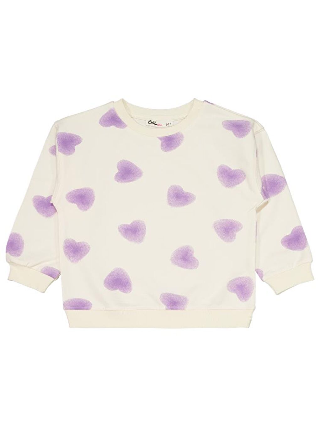 Girls Kalp Baskılı 2-5 Yaş Eşofman Takımı - Ekru 3-4 Yaş-2