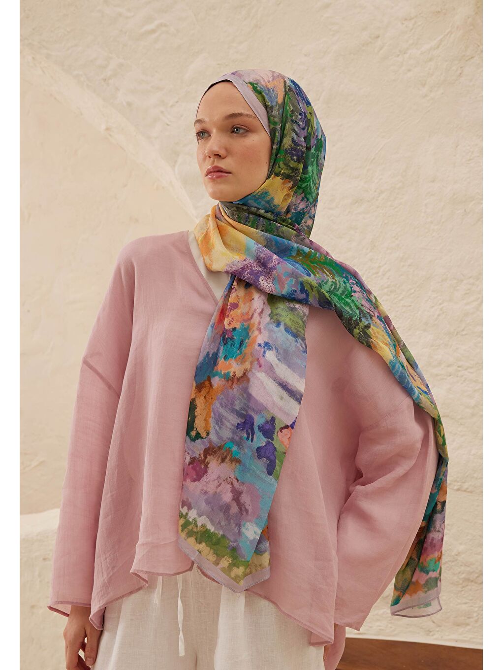 Lila Esther Desen Rami Şal Lavanta