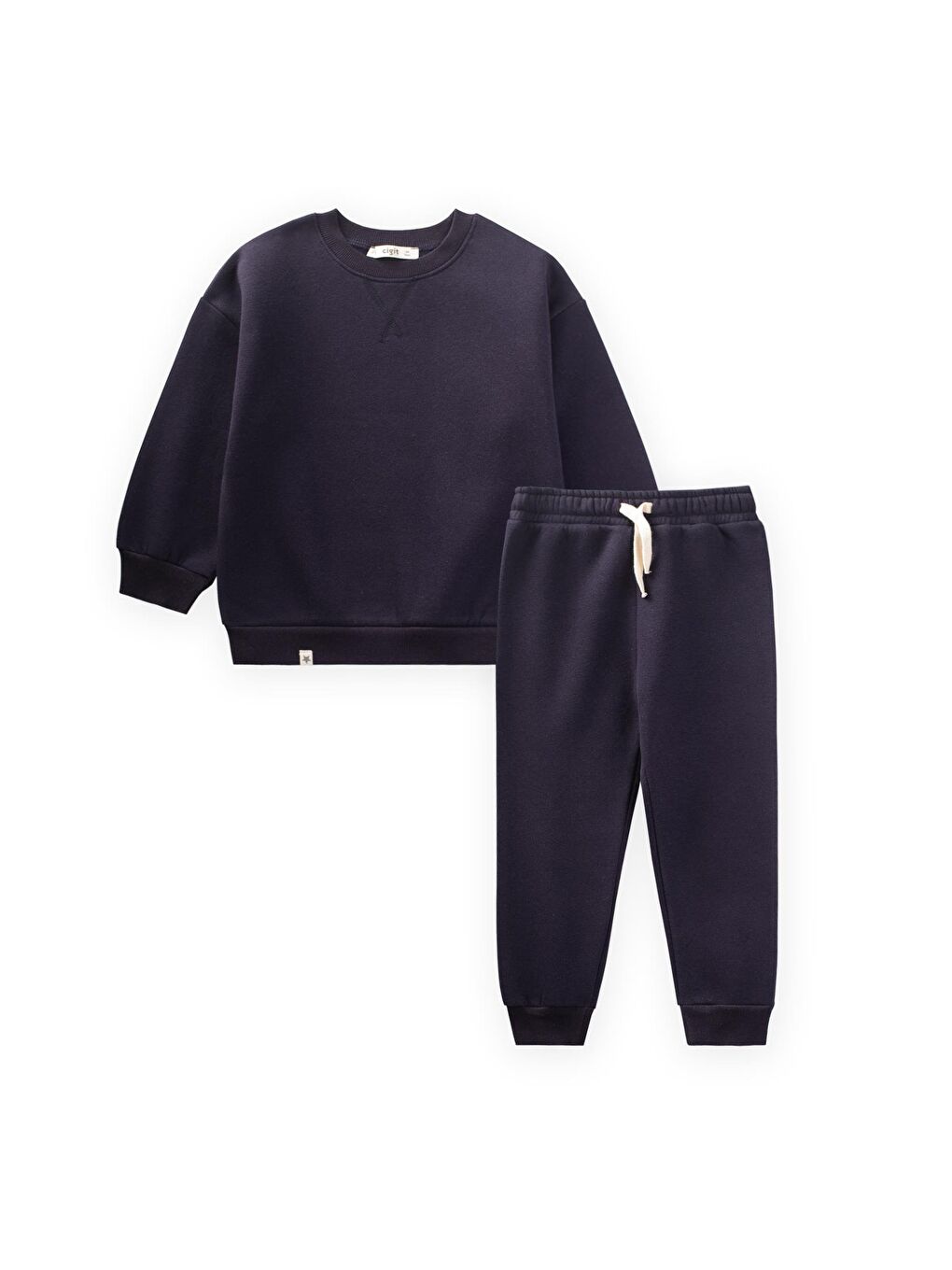 Basic Karyoka Detaylı Sweatshirt Takım 3-8 Yaş K Lacivert