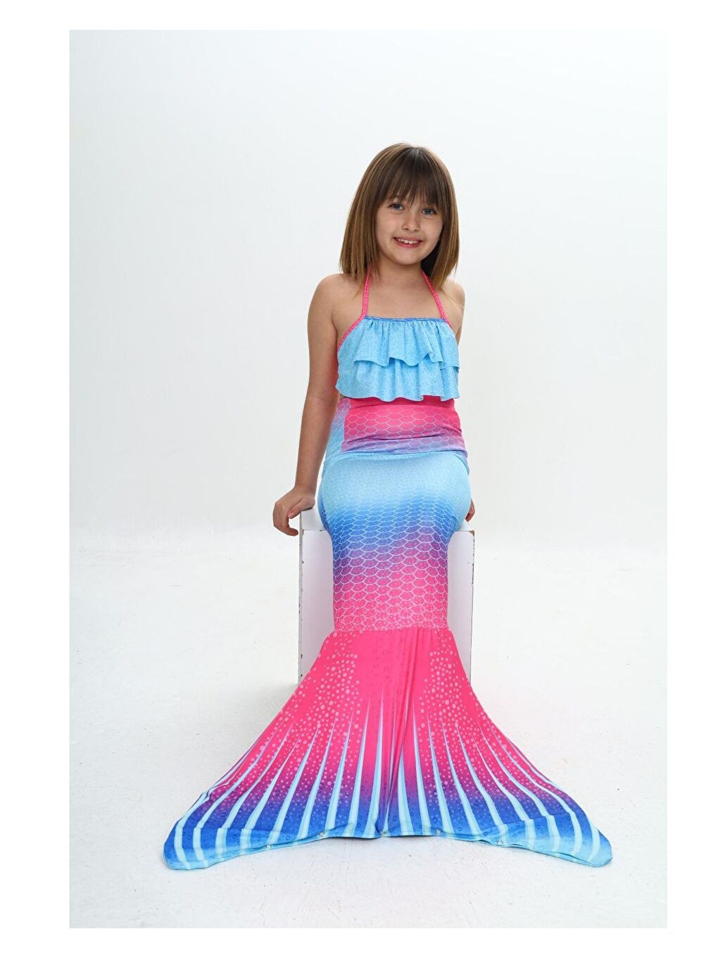 Lacivert Kız Çocuk Deniz Kızı Kostümü-1