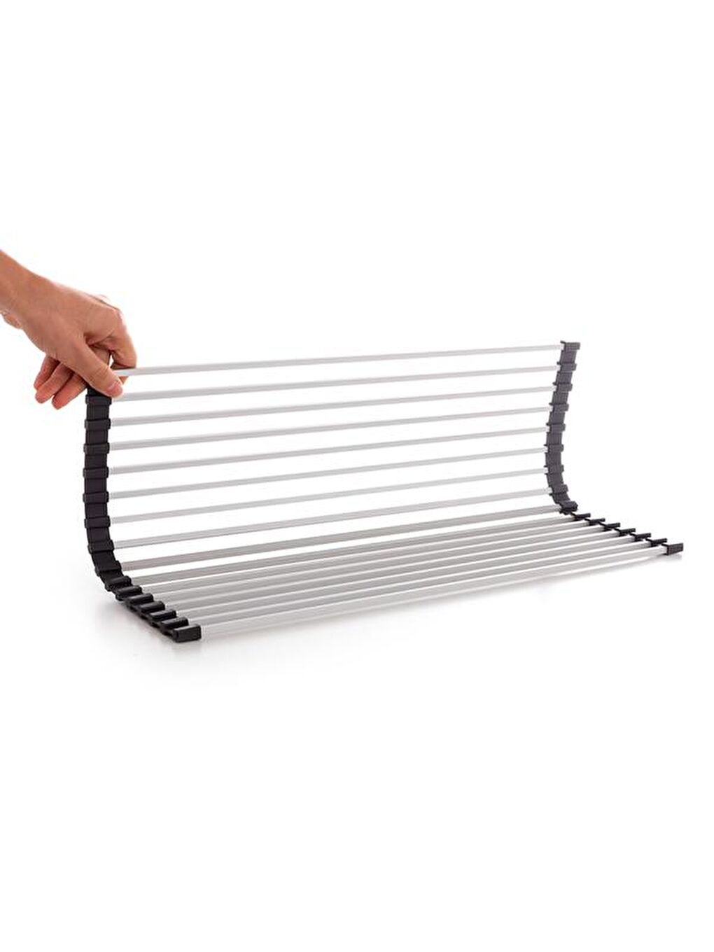 Lavabo Üstü Katlanabilen Mutfak Rafı - Gri-6