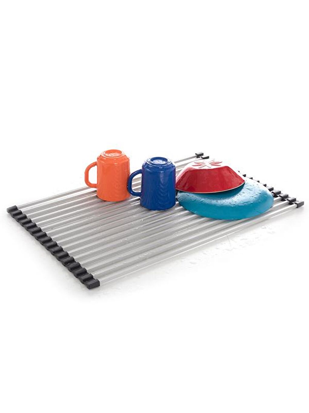 Lavabo Üstü Katlanabilen Mutfak Rafı - Gri-7