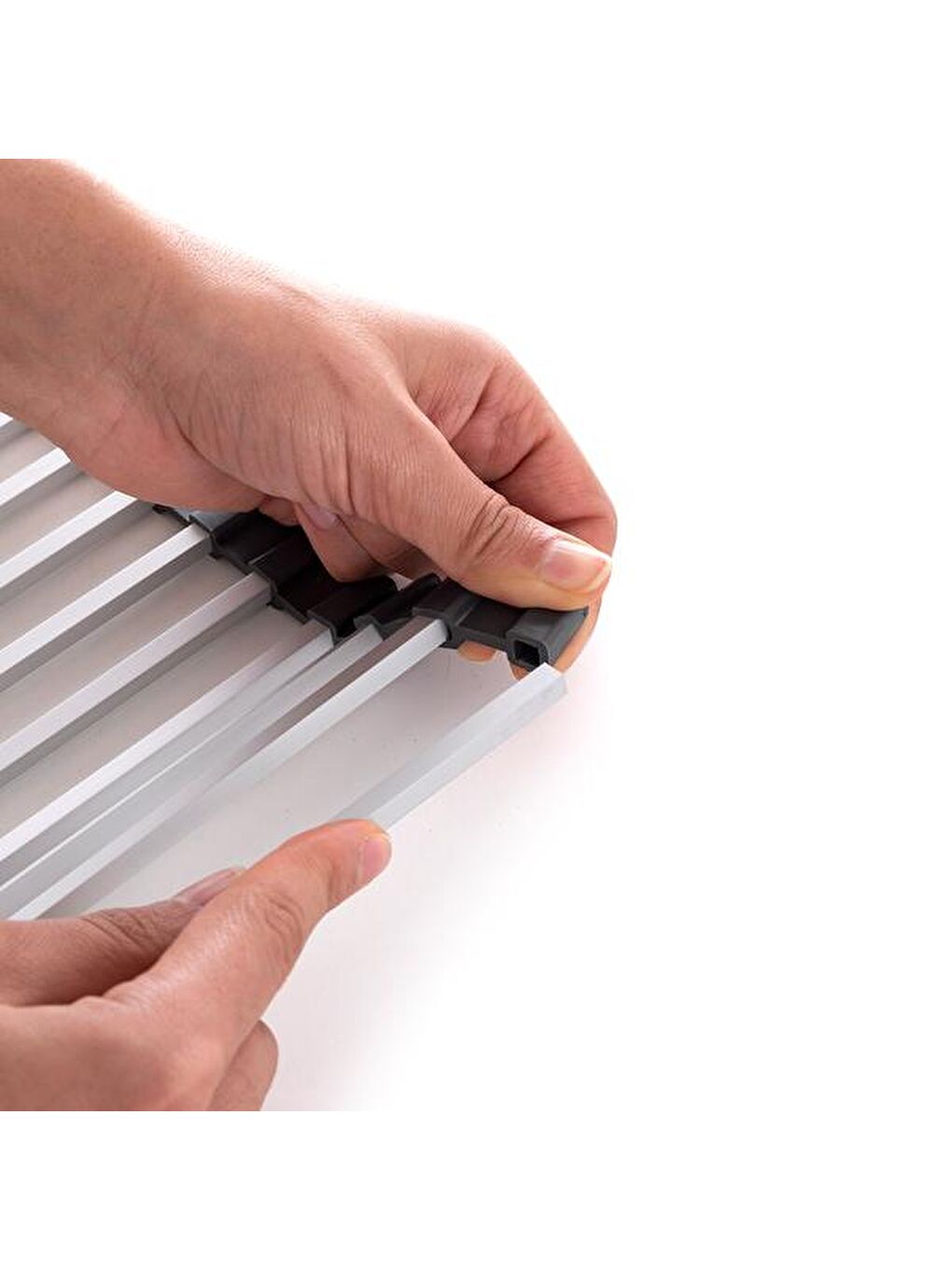 Lavabo Üstü Katlanabilen Mutfak Rafı - Gri-10