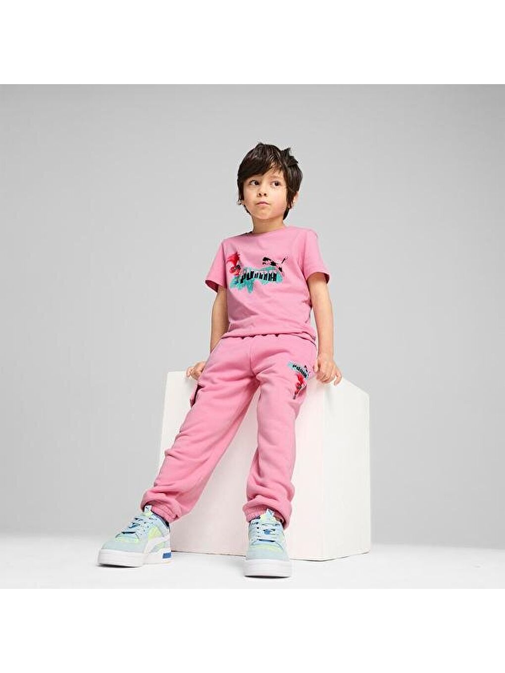 Puma X Trolls Erkek Çocuk Pembe Tişört-2