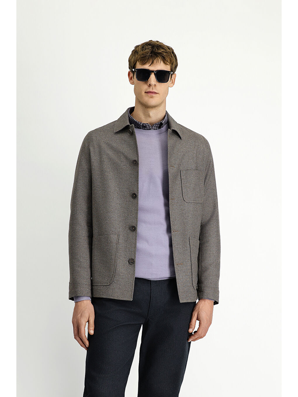 Kahverengi 6 Drop Regular Fit Standart Kesim Spor Yünlü Ceket / Mont-2