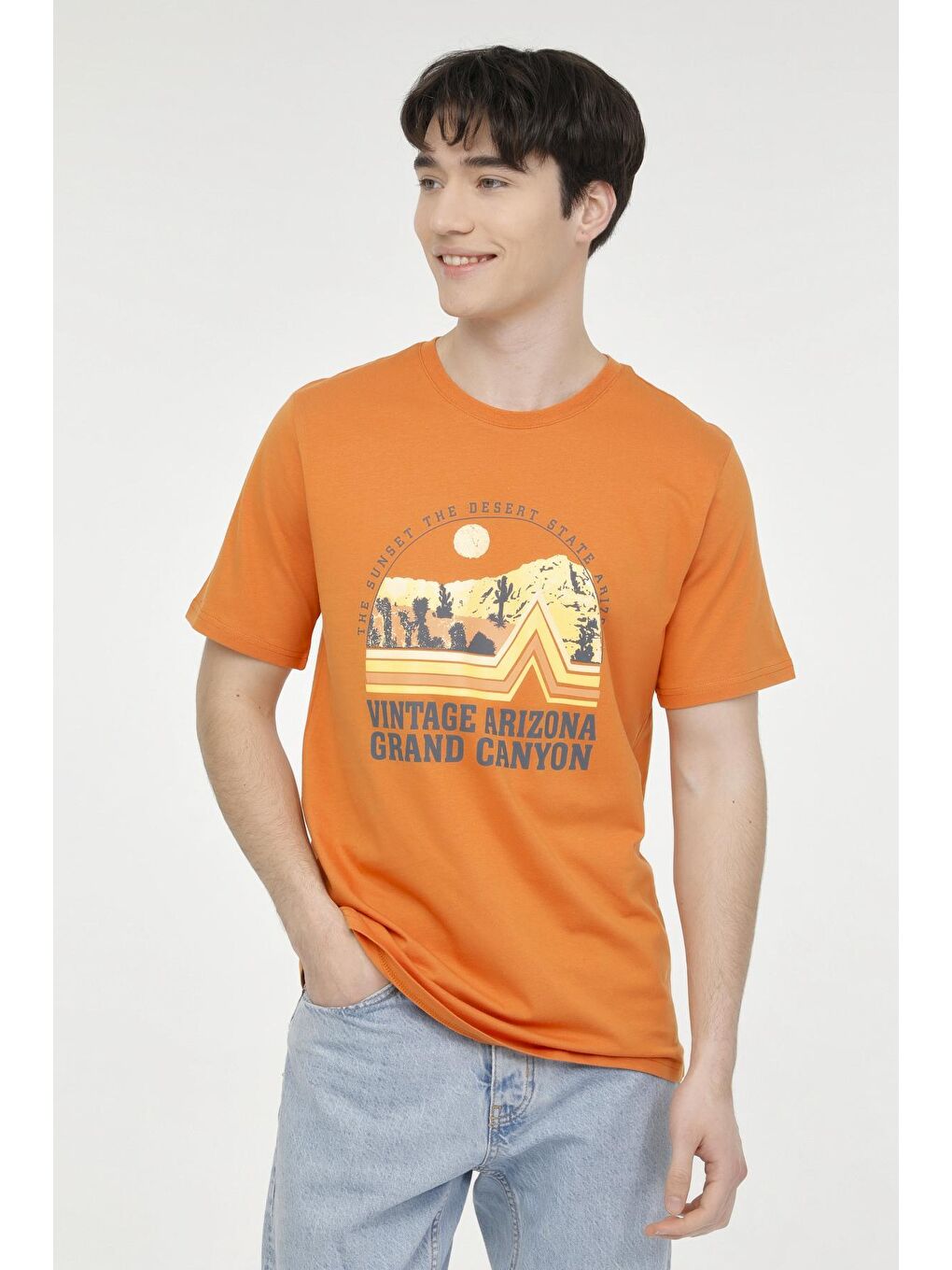 ML ZANDER 11OD-141 4FX Turuncu Erkek Kısa Kol Tişört