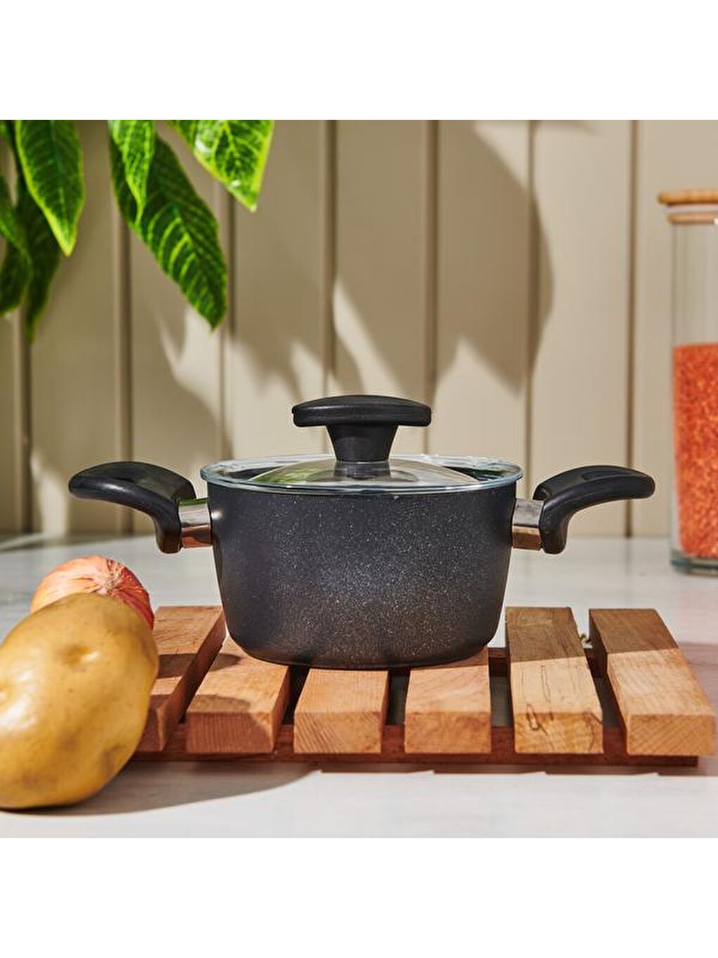 Festy Derin Tencere - Siyah - 14 cm