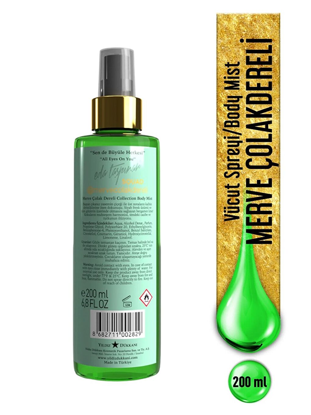 Merve Çolak Dereli Collection Body Mist Vücut Spreyi, Baştan Çıkarıcı Koku,Sen de Büyüle Herk200 ml-1