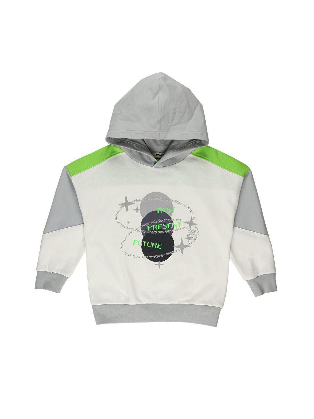 Beyaz Erkek Çocuk Kapüşonlu Sweatshirt