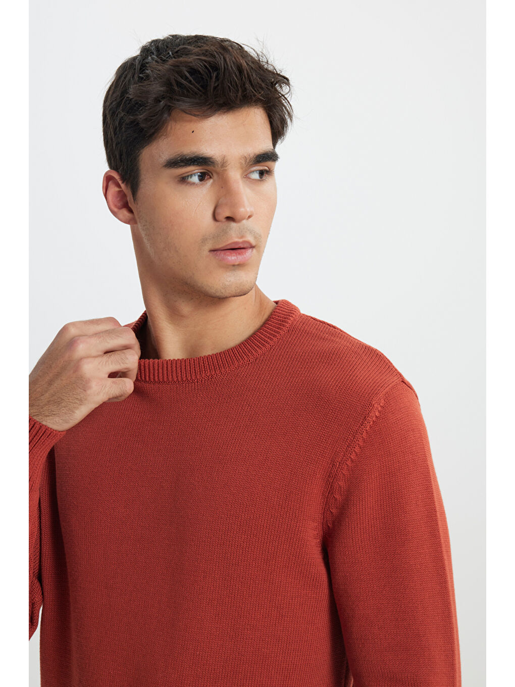 Regular Fit Normal Kesim Turuncu Triko Kazak-3