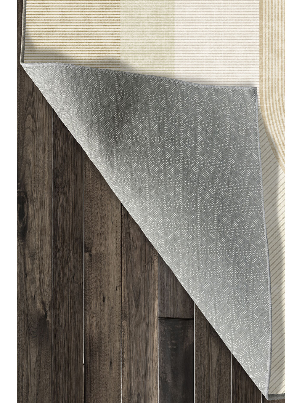 Kahverengi Dekoratif Özel Tasarım Yıkanabilir İnce Kaymaz Tabanlı Modern Halı KECE FR49-4