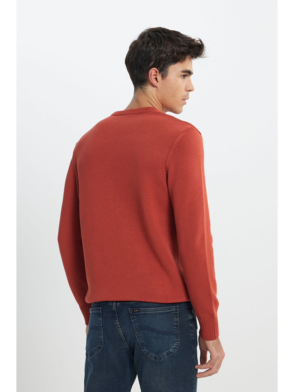 Regular Fit Normal Kesim Turuncu Triko Kazak-4