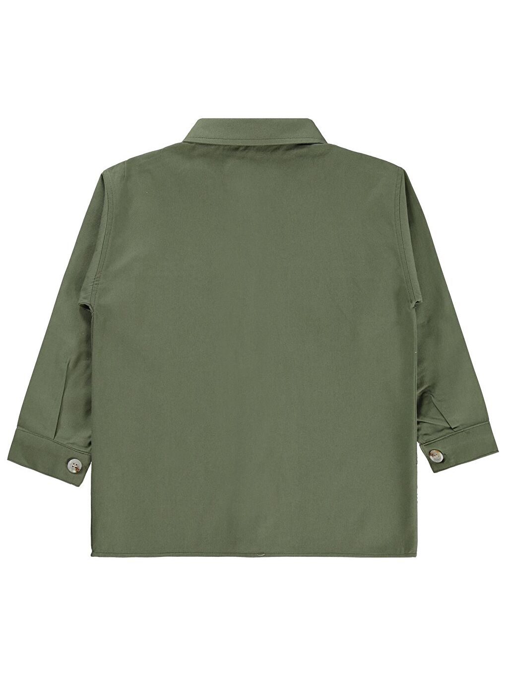 Boys Çift Cepli Tişörtlü 10-13 Yaş Gömlek - Haki-1