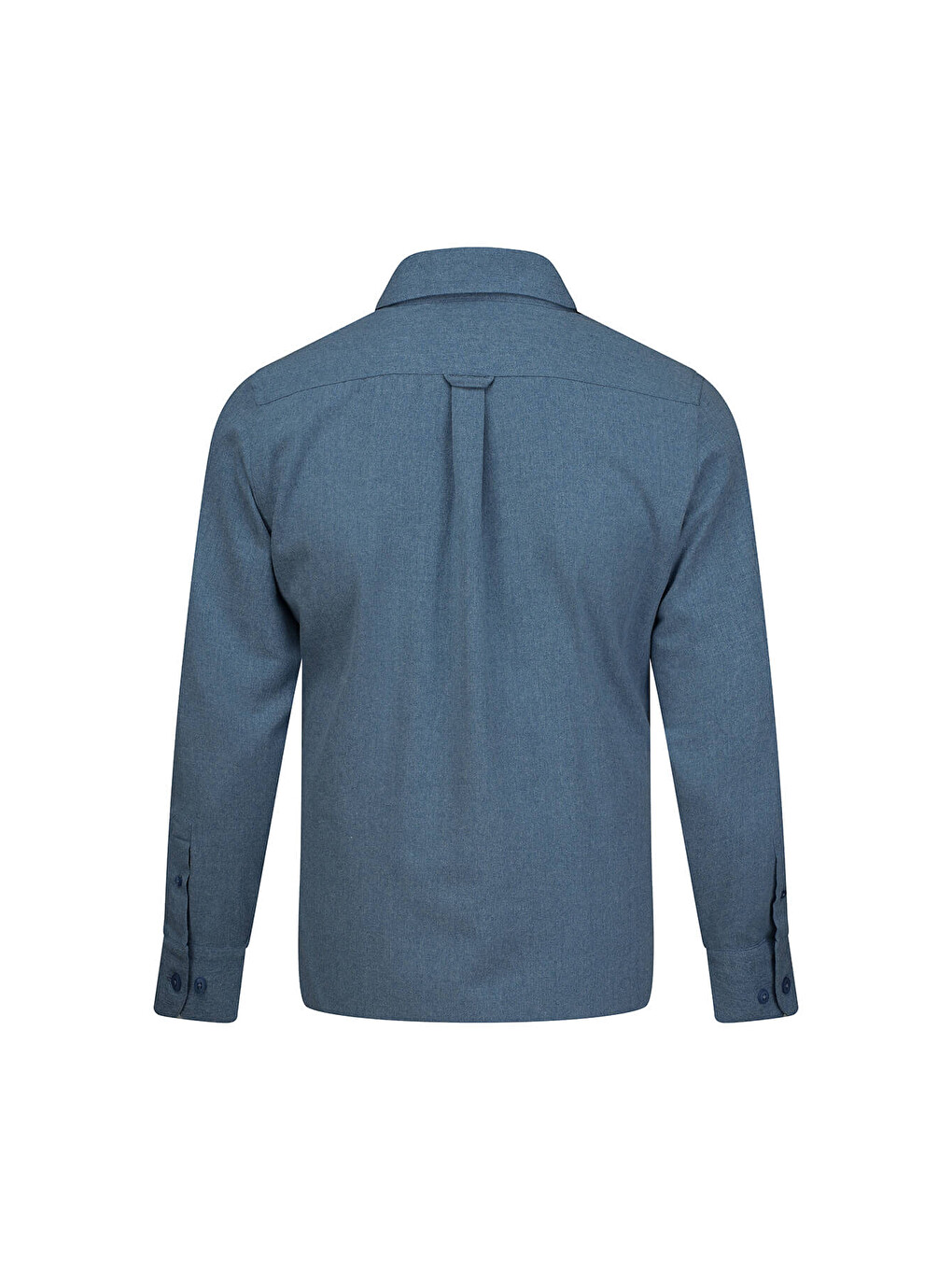 Mavi Slim Fit Düğmeli Yaka Pamuklu Uzun Kollu Spor Gömlek-2