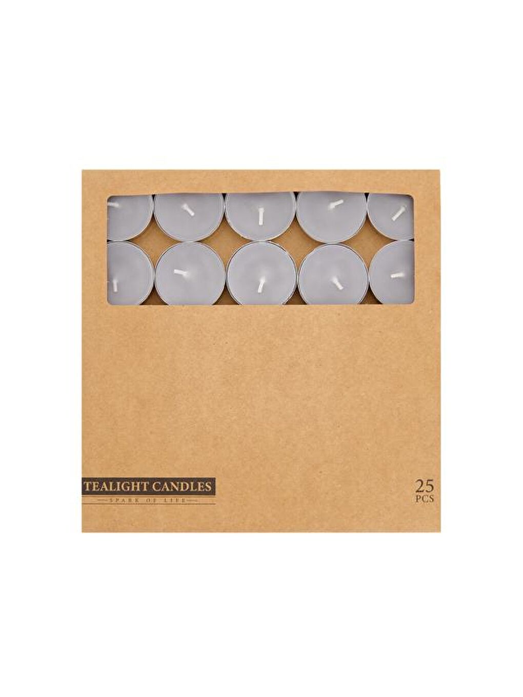 25'li Tealight Mum - Gri - 3,8 cm-1