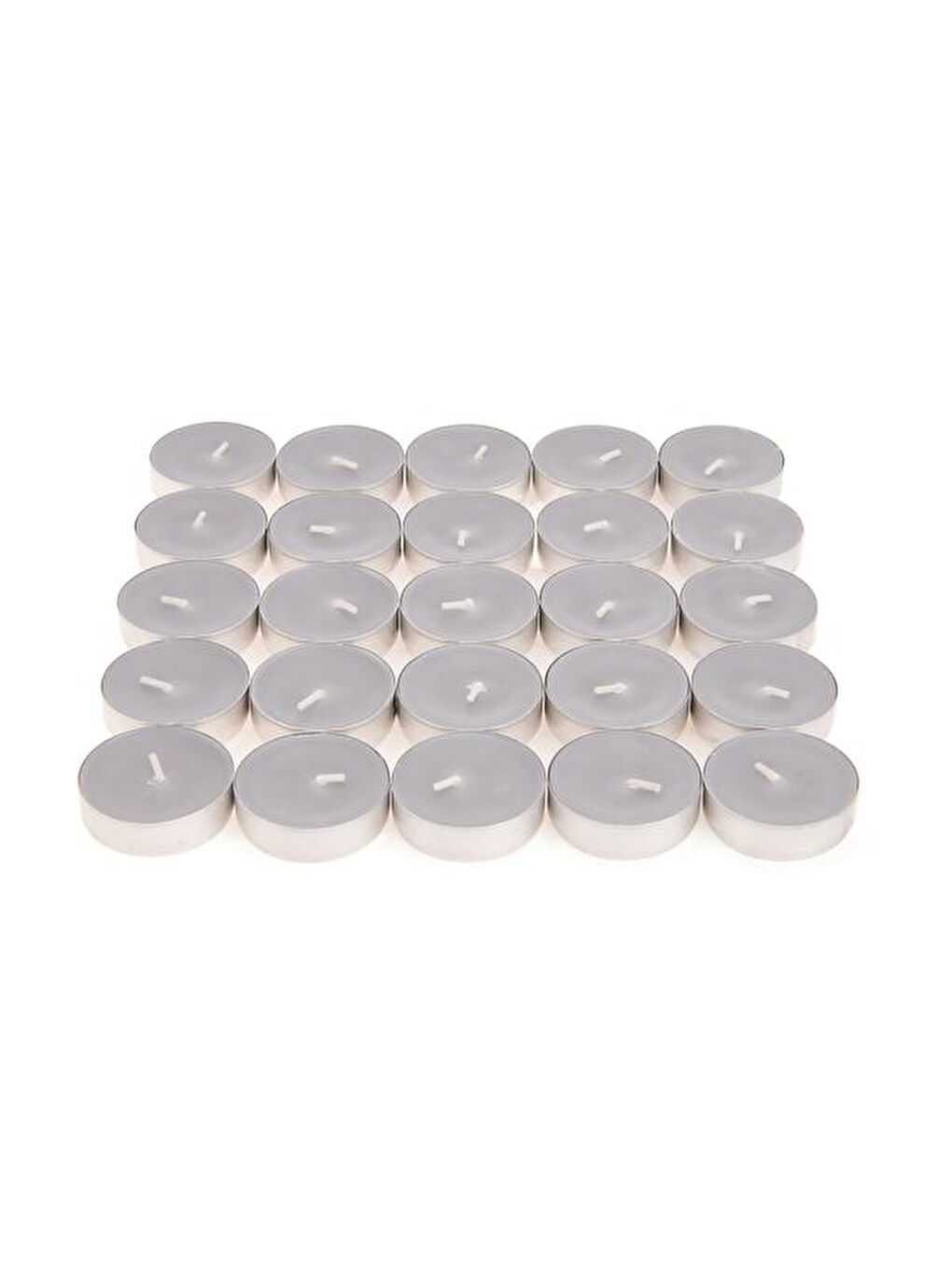 25'li Tealight Mum - Gri - 3,8 cm-2