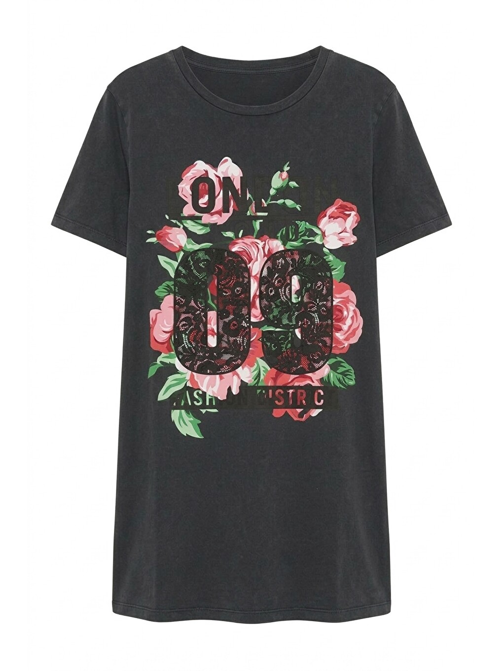 Lacivert Asit Yıkamalı T-shirt-3