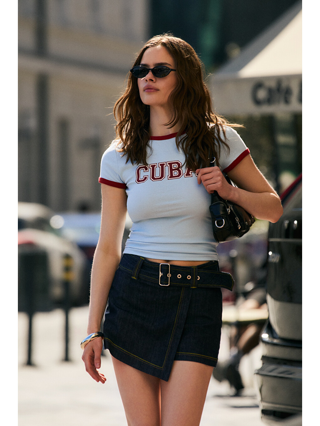 Mavi WREN Kadın Yumuşak Ve Esnek Kumaşlıi Baskı Detaylı Slim MAVİ T-Shirt