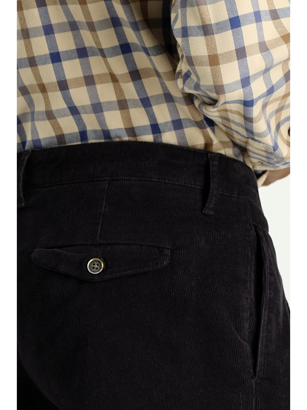 Antrasit Regular Fit Elastanlı Pileli Kadife Pantolon-4