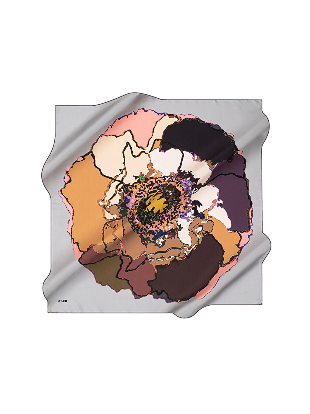 Siyah 90X90 İpek Tivil Eşarp