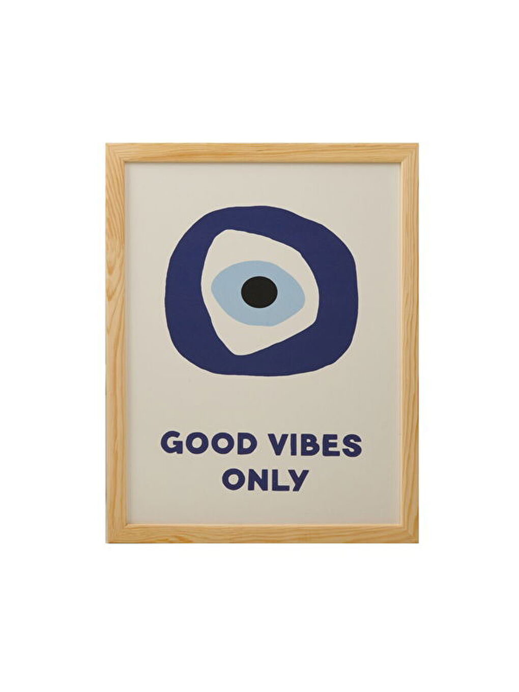 Deco Good Vibes Only Duvar Panosu - Mavi / Beyaz - 30x40 cm-1
