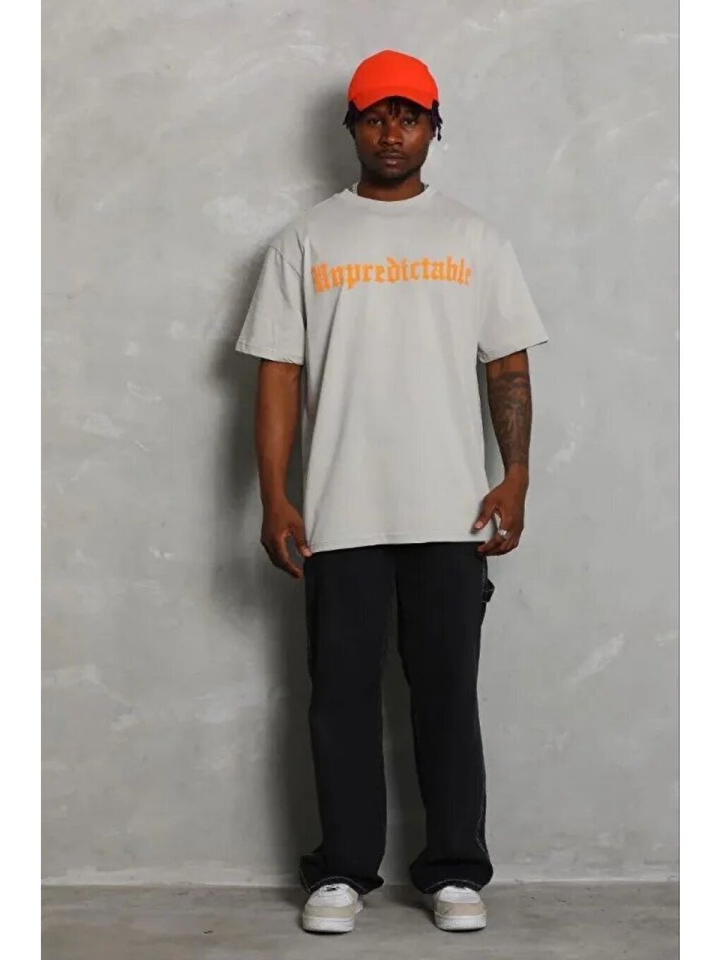 Gri Erkek Baskılı Tişört-2