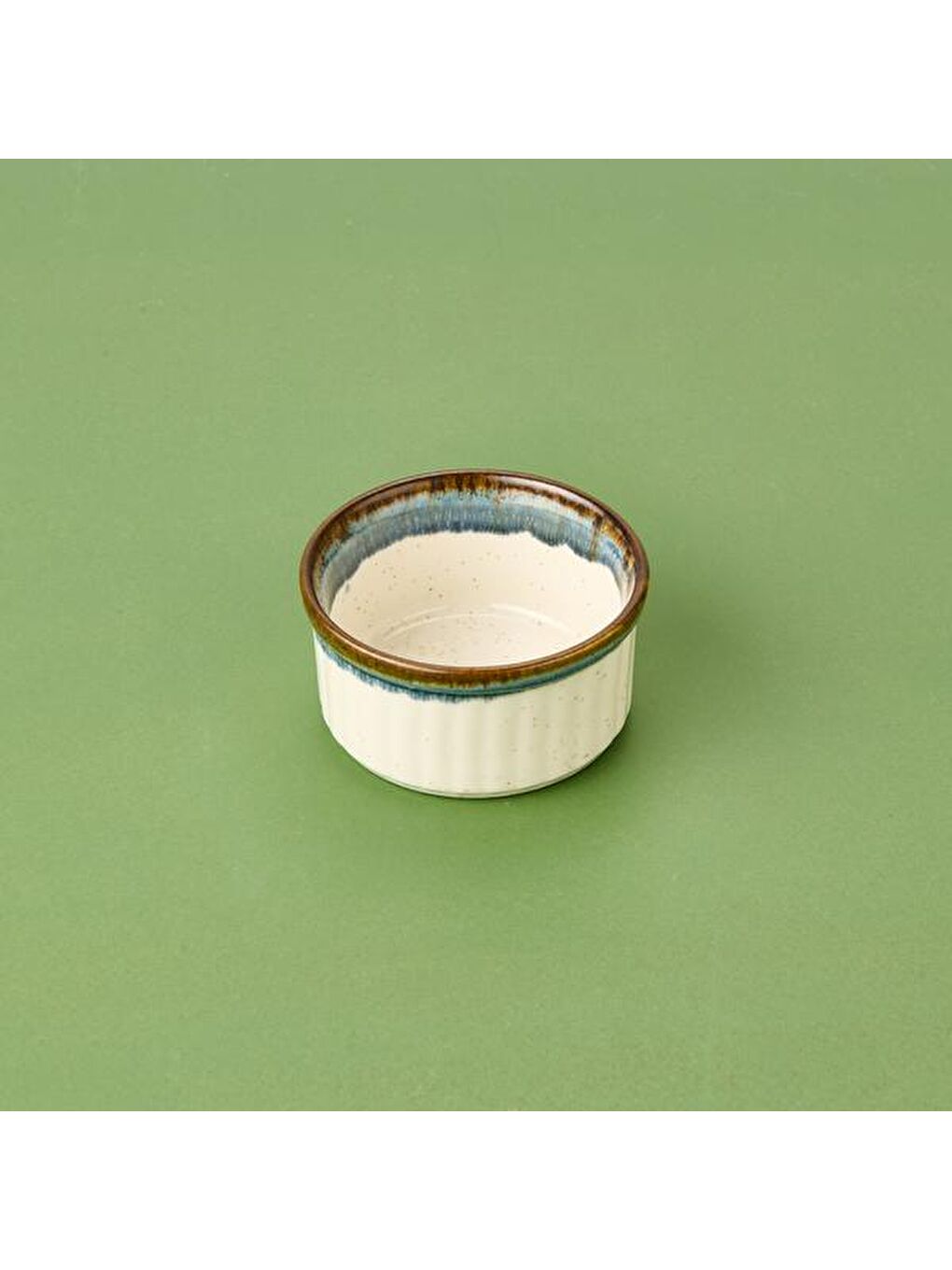 Porselen Sufle Kabı - Mavi - 9 cm-1